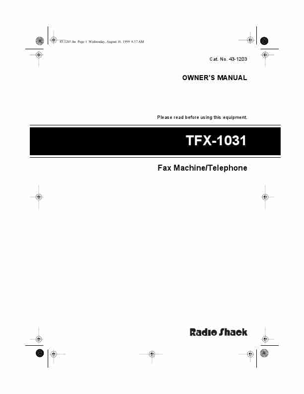 Radio Shack Fax Machine TFX-1031-page_pdf